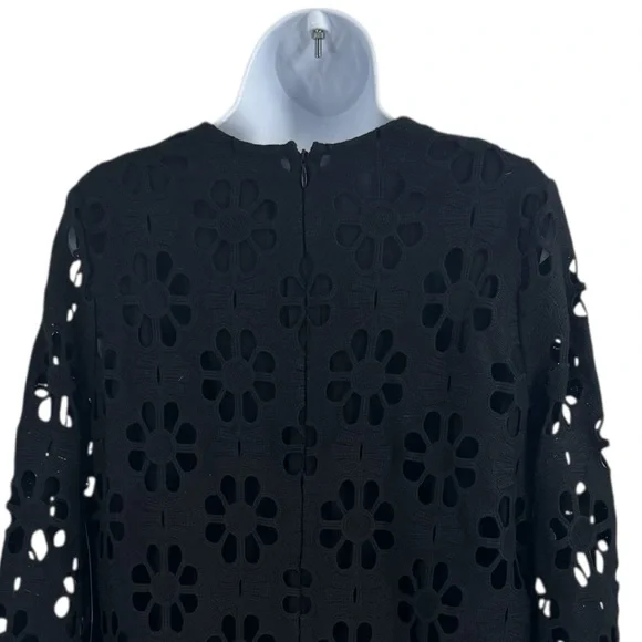 Tuckernuck NWT Black Lace Hutton Mini Dress – Size M – Bell Sleeve Shift Dress - Picture 6 of 10